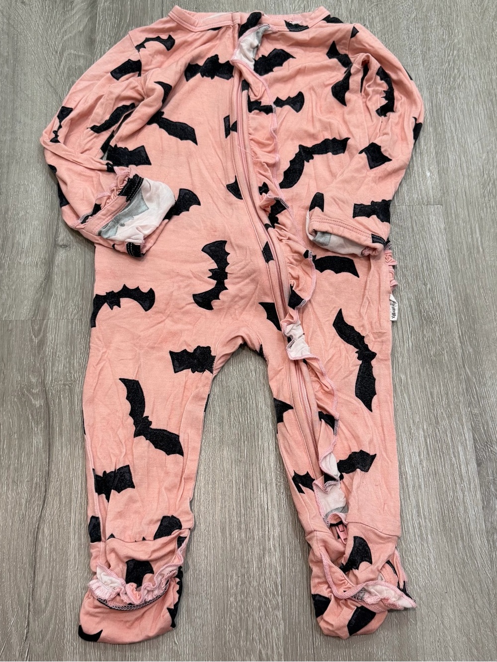 Gigi & Max 24m Baby Girl Pink Bat-Print Bamboo Convertible Sleeper Jumpsuit